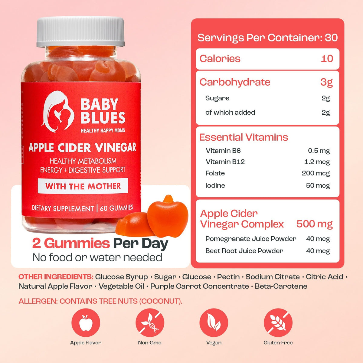 Apple Cider Vinegar Gummies supplement facts