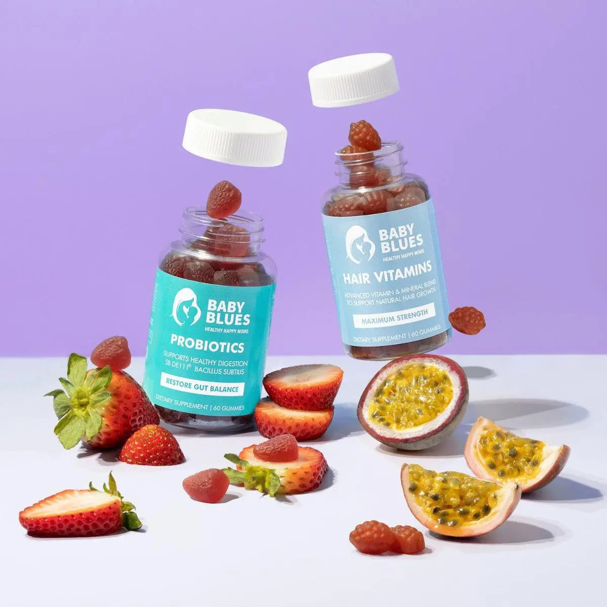 Hair vitamins gummies with fruits