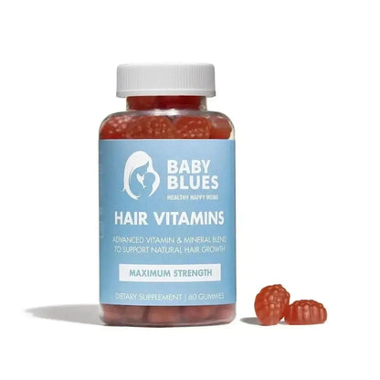 Baby Blues Postpartum Hair Vitamin Gummies bottle — included in the Grow &amp; Glow Beauty Bundle