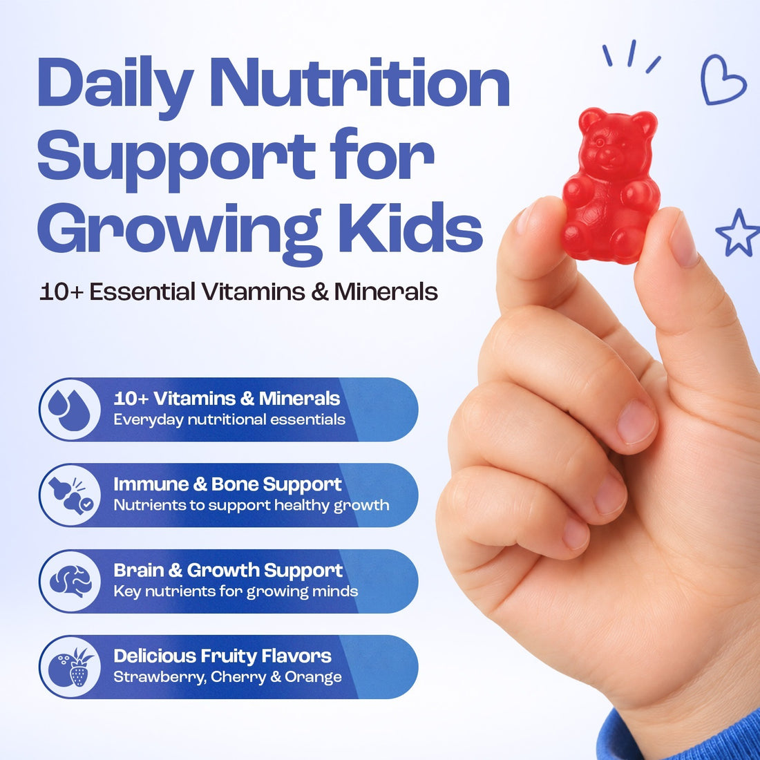 Daily nutrition for growing kids with 10+ vitamins and minerals