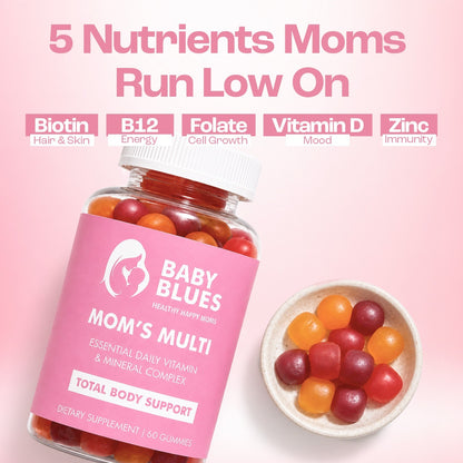 Five nutrients moms run low on: biotin, B12, folate, vitamin D and zinc