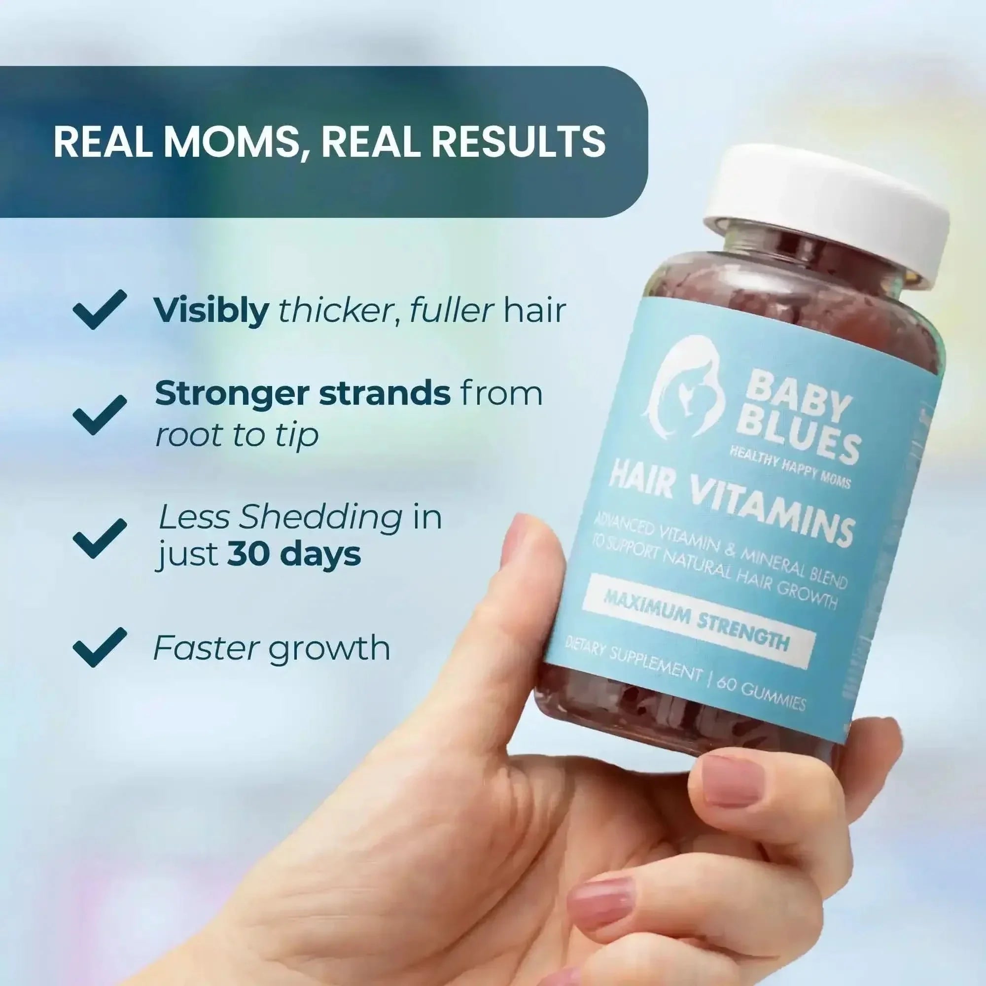Baby Blues postpartum hair vitamins for hair growth — Grow &amp; Glow Beauty Bundle